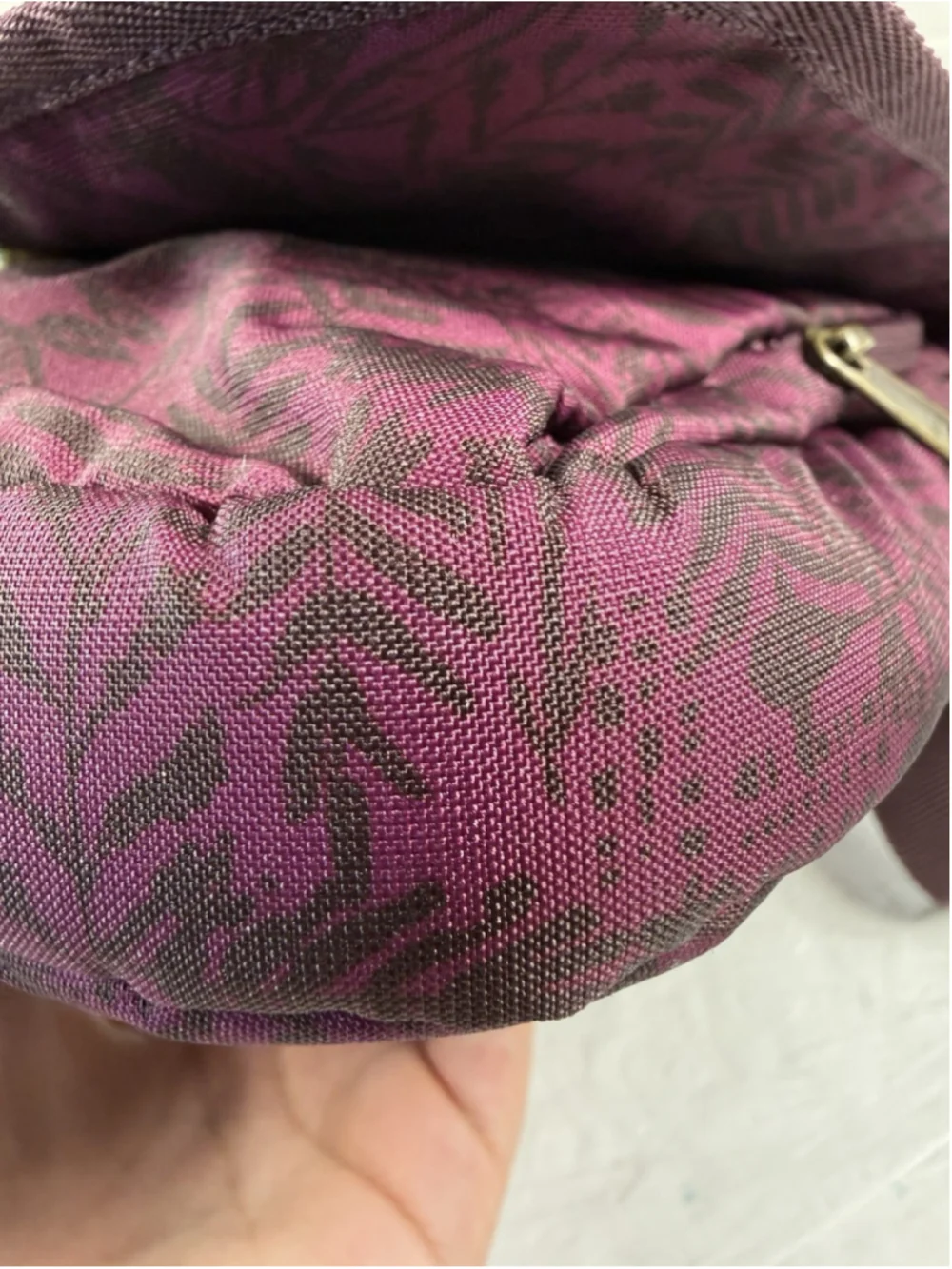 Eddie Bauer Connect Tech Crossbody Bag Burgundy leaf print Travel Tablet Purse